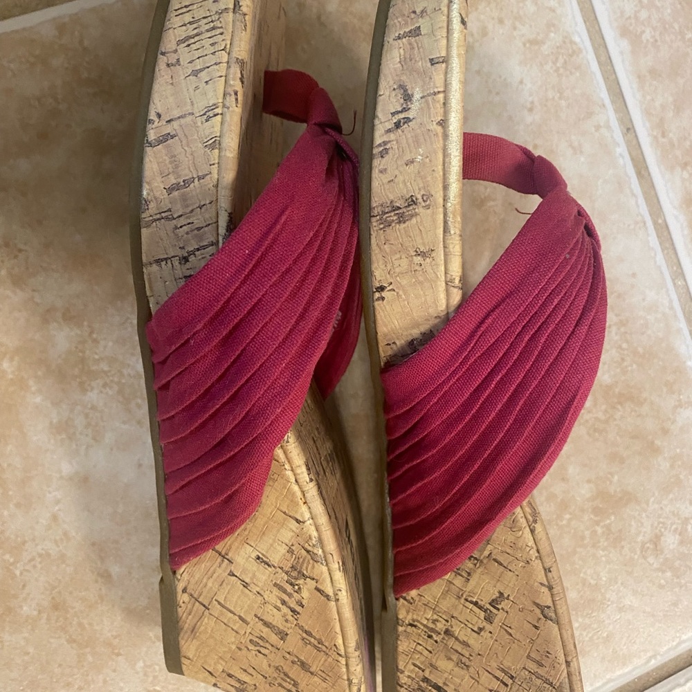 Hot pink Unlisted brand flip-flop style sandals, size 8 1/2